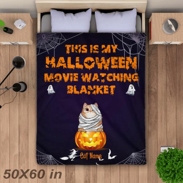 This Is My Halloween Movie Watching Personalized Cat Blanket B-PT63