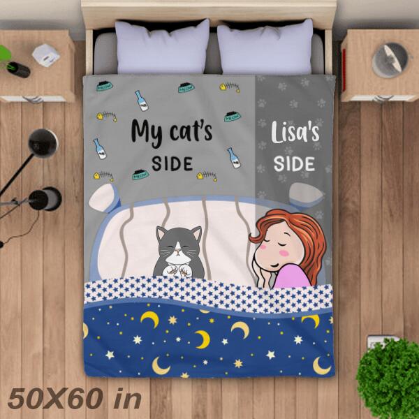 Funny Cat Mom Personalized Blanket B-PT116