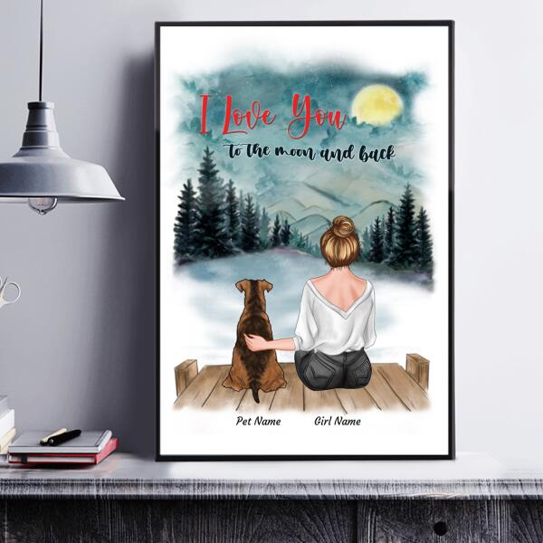 I love you to the moon and back Personalized  Poster CP-TU01