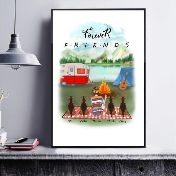Camping Girl and Dog personalized poster CP11