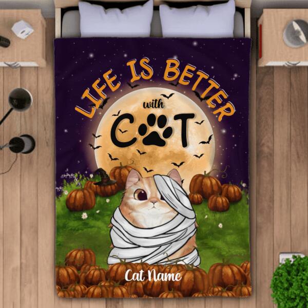 Life is better with Cats Personalized Blanket B-NB78