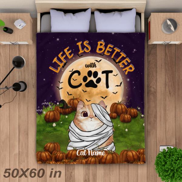 Life is better with Cats Personalized Blanket B-NB78