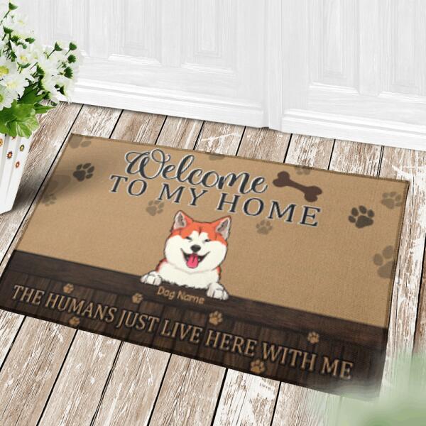 Funny Welcome Personalized Dog Doormat DM-PT178