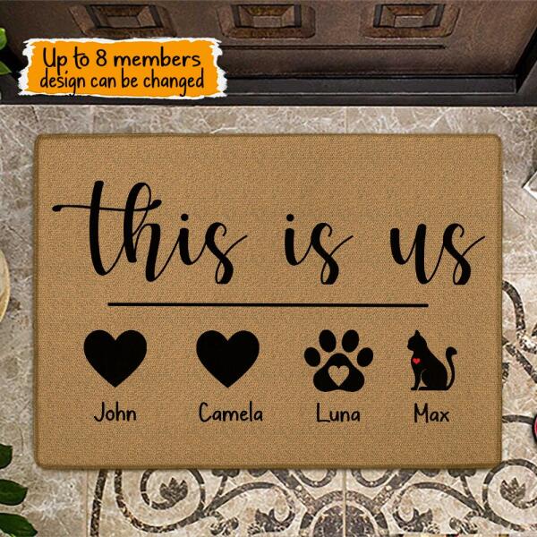 This Is Us Family Personalized Dog Doormat DM-PT186