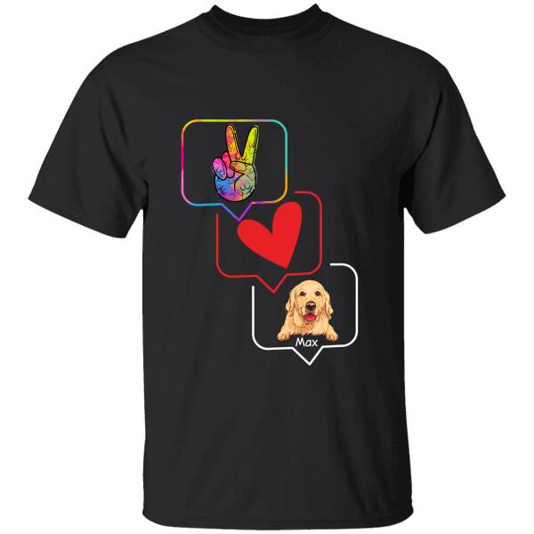 Peace Love Dog Personalized T-shirt TS-NB191