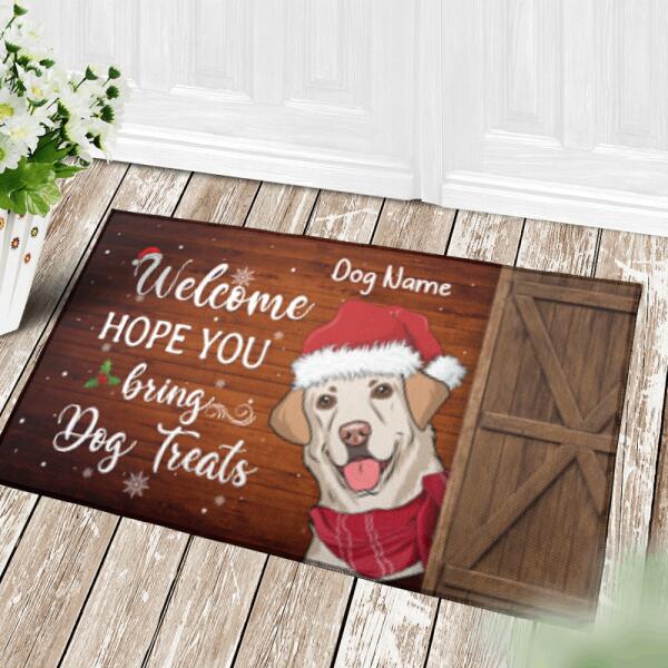 Hope You Bring Dog Treat Personalized Dog Doormat DM-NB273