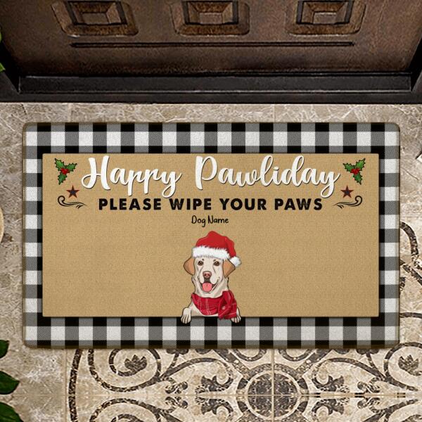 Happy Pawliday Personalized Dog Doormat DM-NB291