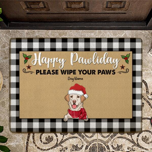 Happy Pawliday Personalized Dog Doormat DM-NB291