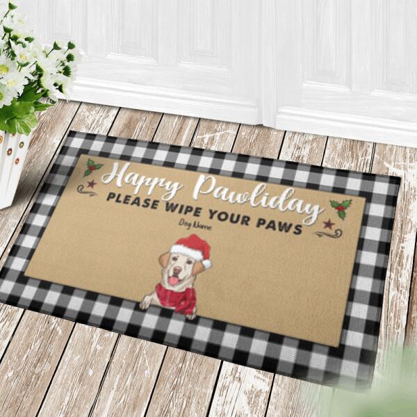 Happy Pawliday Personalized Dog Doormat DM-NB291