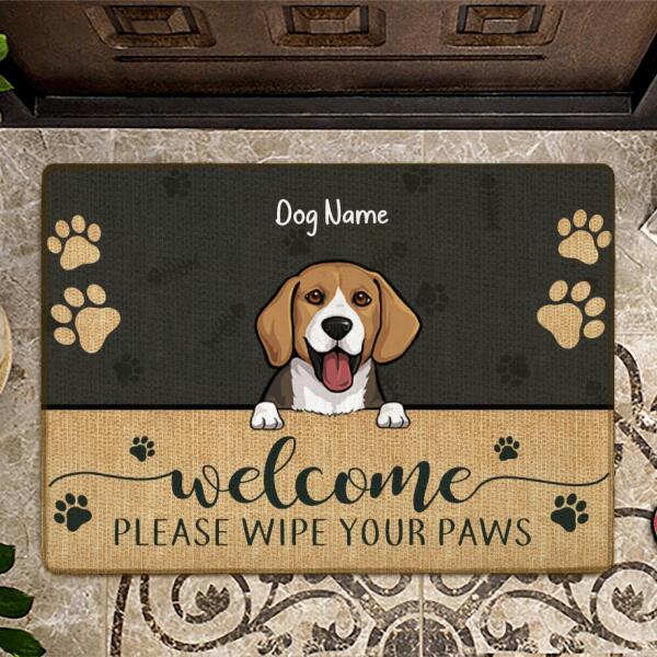 Welcome please wipe your paws Personalized Dog Doormat DM-TU11