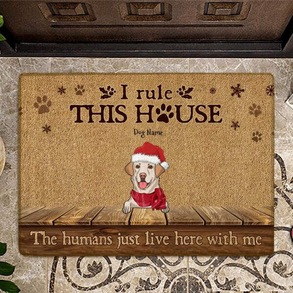 We Rule This House Personalized Dog Doormat DM-NB196