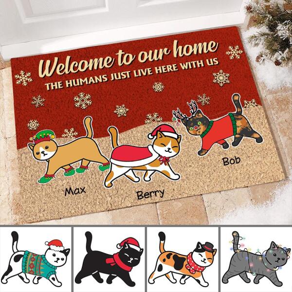 Happy Pawliday Personalized Cat Doormat DM-NB422