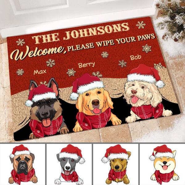 Welcome Please Wipe Your Paws Personalized Dog Doormat DM-NB423