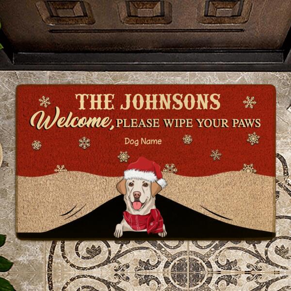 Welcome Please Wipe Your Paws Personalized Dog Doormat DM-NB423
