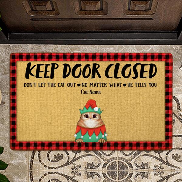 Keep Door Closed Personalized Cat Doormat DM-NB461