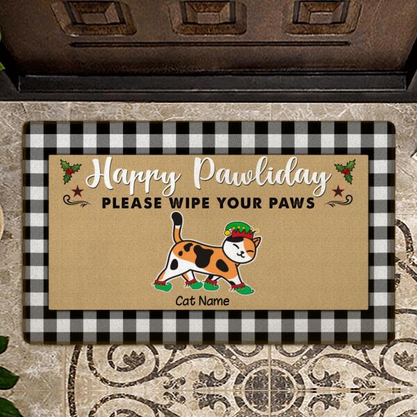 Please Wipe Your Paws Personalized Cat Doormat DM-NB523