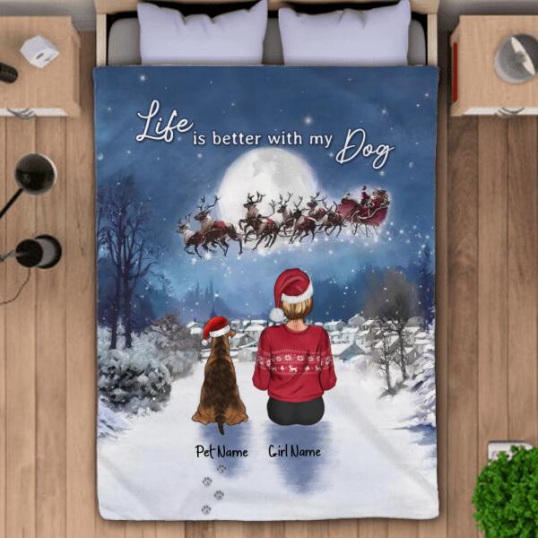 Life Is Better With My Dogs Personalized Blanket B-PT627