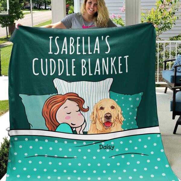Funny Cuddle Personalized Dog Blanket B-PT732