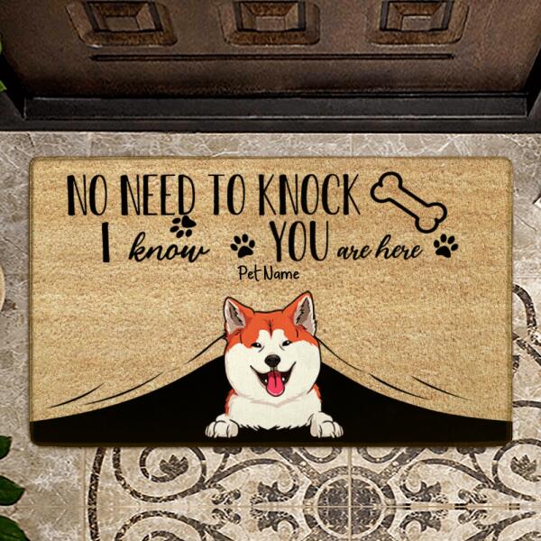 Funny The Dogs Know You're Here Personalized Doormat DM-PT809