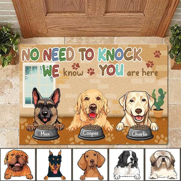 Funny No Need To Knock Personalized Dog Doormat DM-PT808