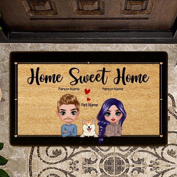 Home Sweet Home Valentine Personalized Dog Doormat DM-PT1161