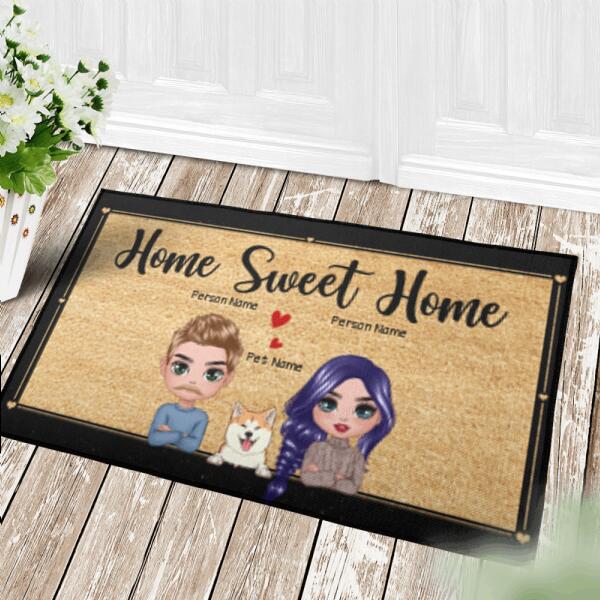 Home Sweet Home Valentine Personalized Dog Doormat DM-PT1161