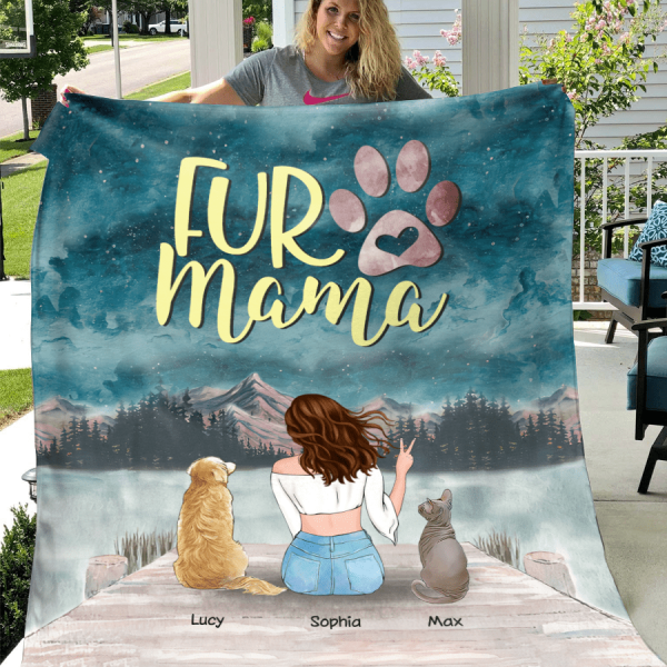 Fur Mama Personalized Dog Blanket B-PT1195