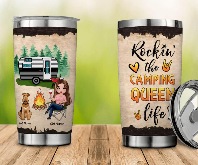 Rockin' The Camping Queen Life Personalized Tumbler T-NN1315