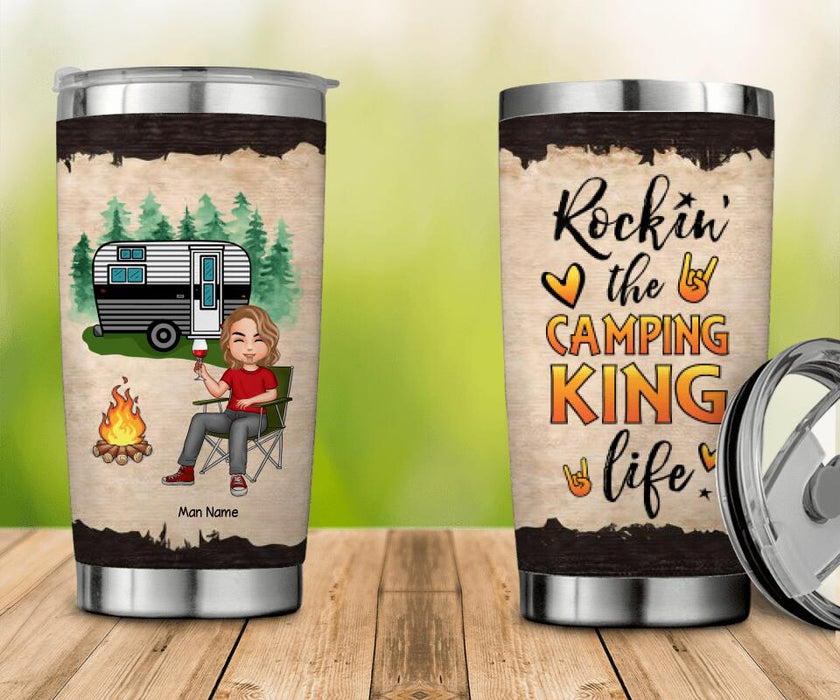Rockin' The Camping King Life Personalized Tumbler T-NN1316