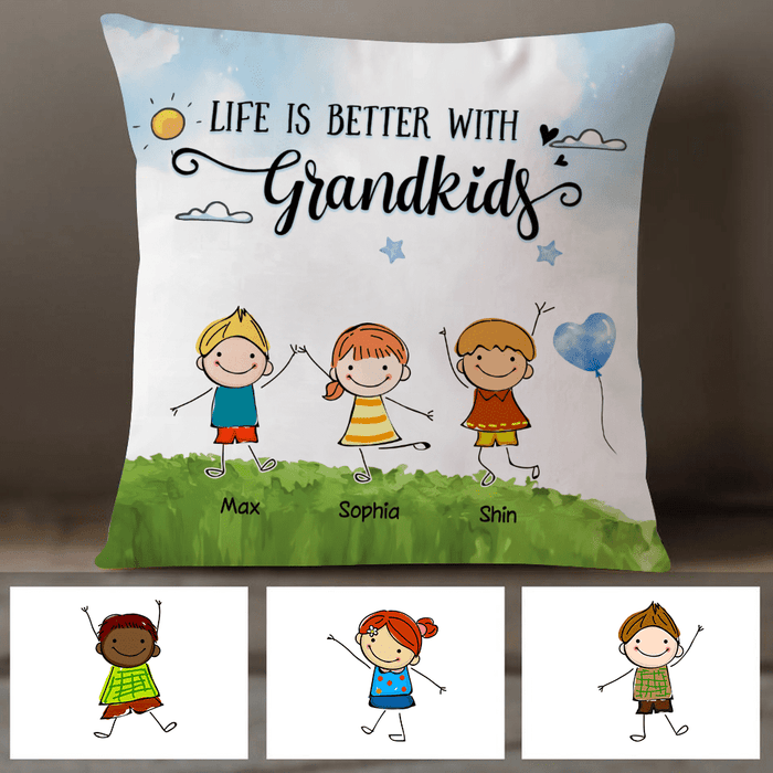 Personalized grandkids pillow hot sale