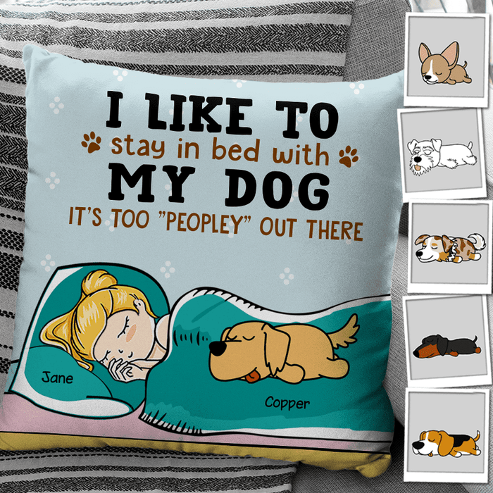 Funny Lazy Dog Mom Personalized Pillow P-PT1377