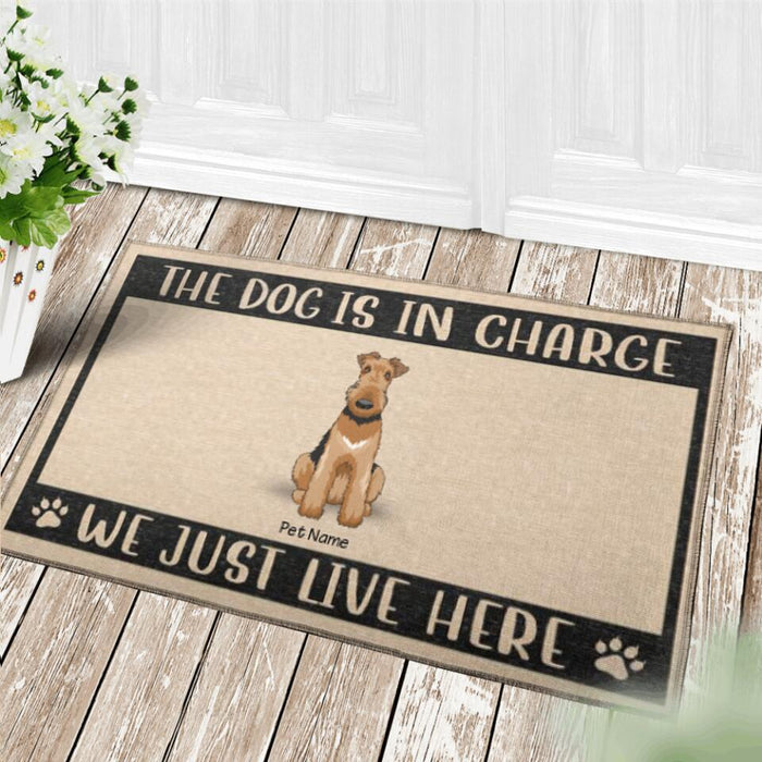 Funny The Dogs Are In Charge Personalized Doormat DM-PT1388