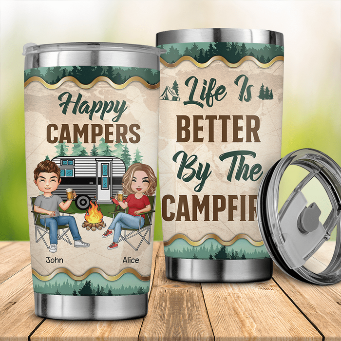 Happy Campers Camping Personalized Tumbler T-NN1344