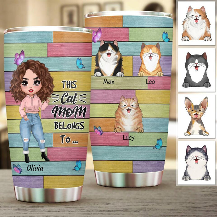 This Cat Mom Belongs To Personalized Tumbler T-NN1395