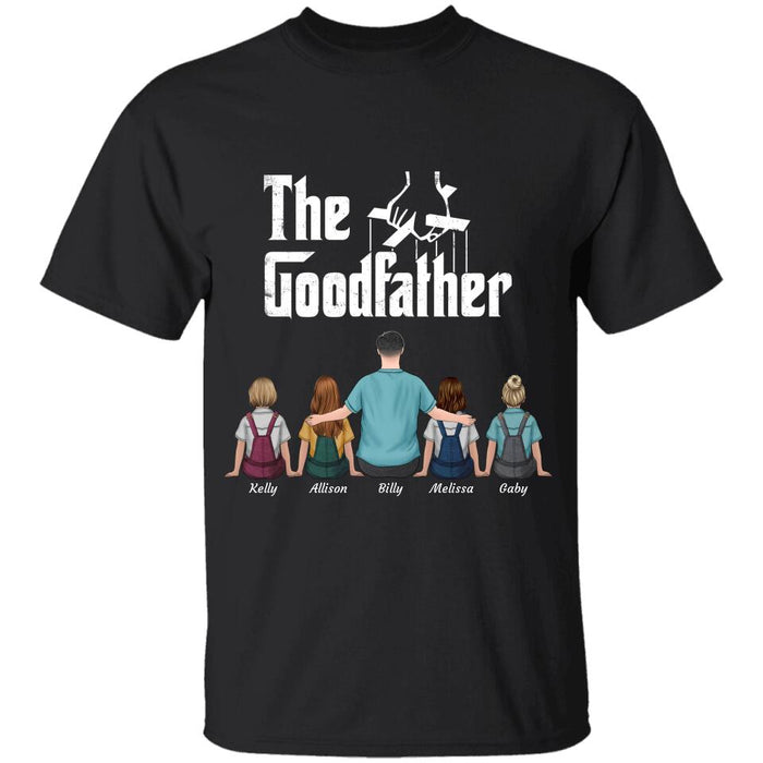 "The Goodfather/The Stepfather" man and girl, boy personalized T-shirt