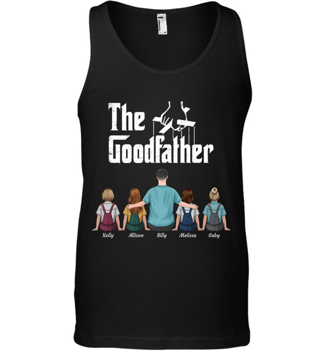 "The Goodfather/The Stepfather" man and girl, boy personalized T-shirt