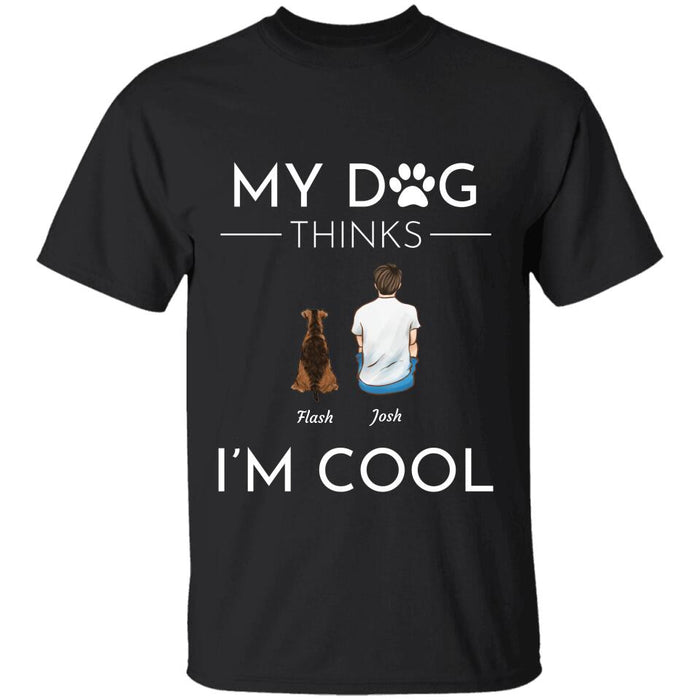 "My dogs think i'm cool" man, dog & cat personalized T-shirt TSTU125