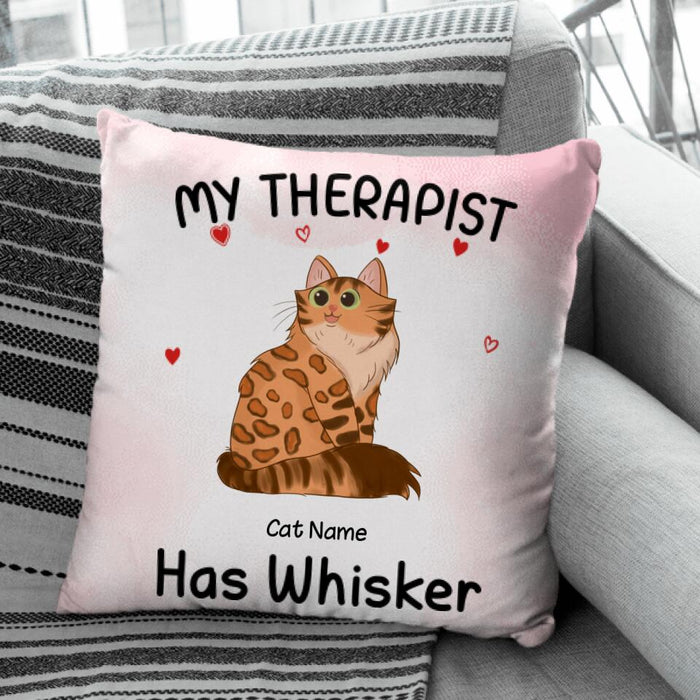 My Therapist Has Whiskers Personalized Pillow P-NB1694