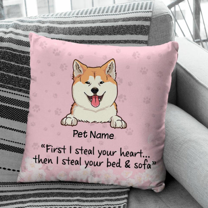 First I Steal Your Heart Then I Steal Your Bed & Sofa Personalized Pillow P-NB1703