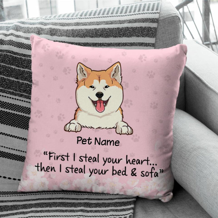 First I Steal Your Heart Then I Steal Your Bed & Sofa Personalized Pillow P-NB1703