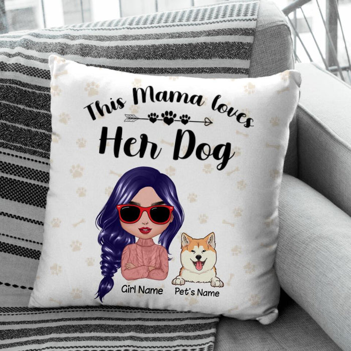 This Mama Loves Her Dog Personalized T-shirt Pillow P-NB1704