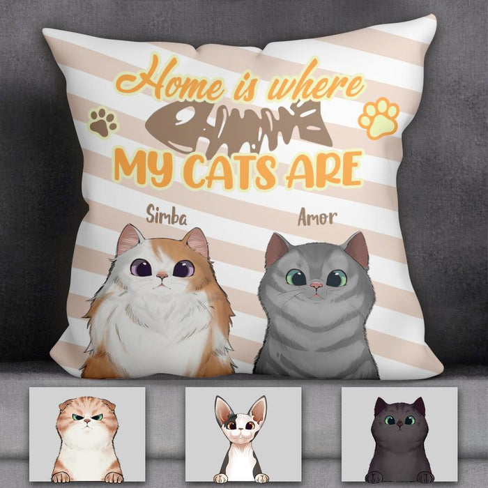 Home Is Where My Cat Is Personalized Pillow TS-NB1714