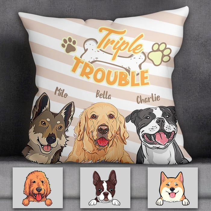 Double Trouble Funny Personalized Pillow P-NB1713