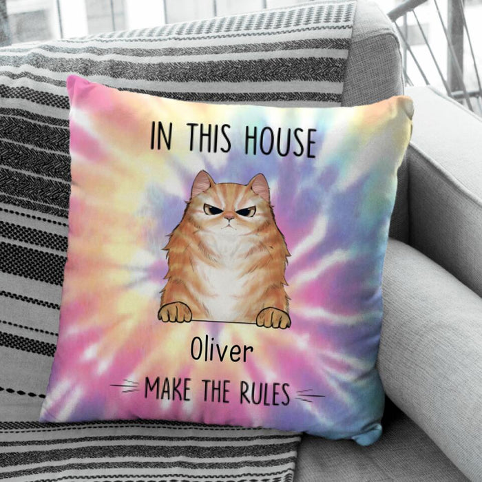 In This House Cats Make The Rules Personalized Pillow P-NB1719