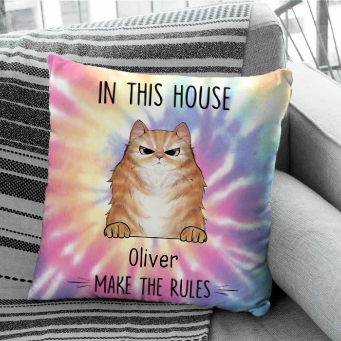 In This House Cats Make The Rules Personalized Pillow P-NB1719