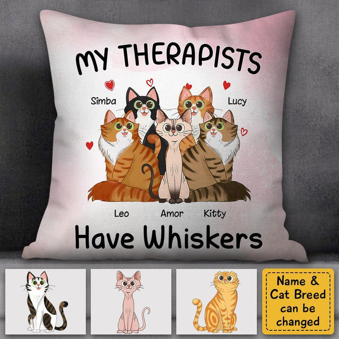 My Therapist Has Whiskers Personalized Pillow P-NB1694