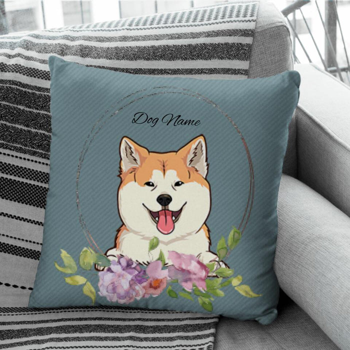 Cute Dog On Flower Personalized Pillow P-NB1733