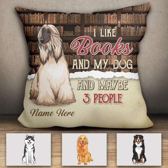 Easily Distracted By Dogs & Books Personalized Pillow P-NB1724