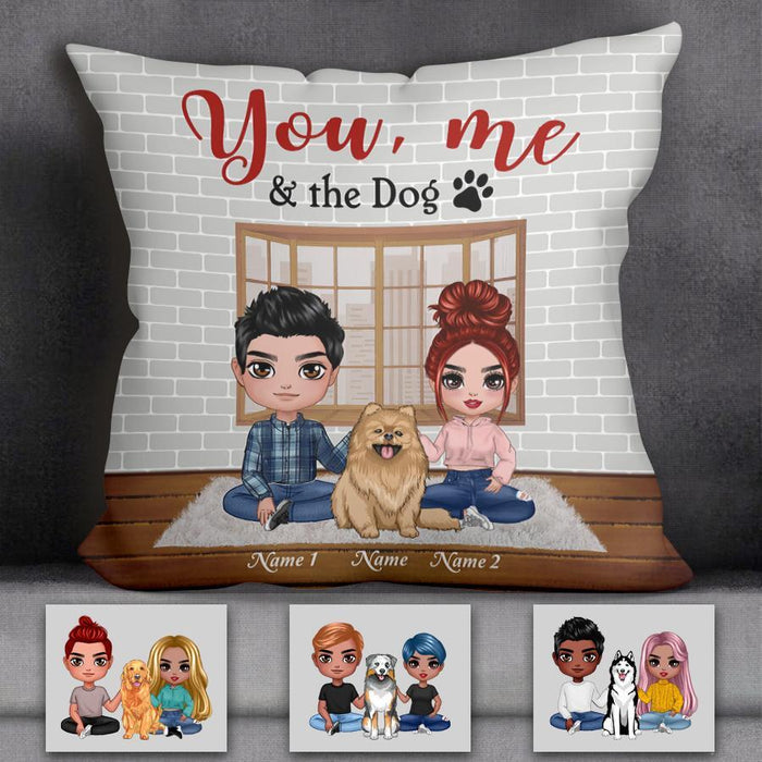 You Me & The Dog Personalized Pillow P-NB1731