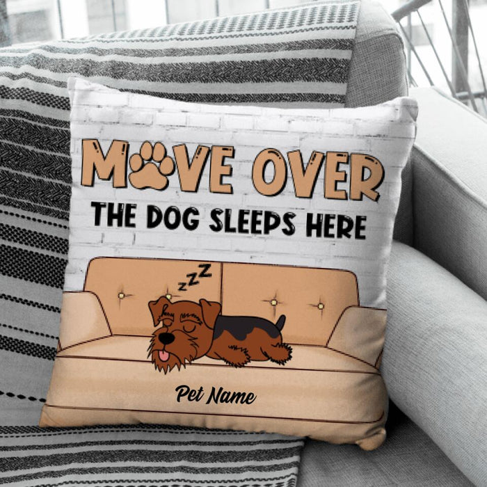 Move Over The Dog Sleeps Here Personalized Pillow P-NB1732